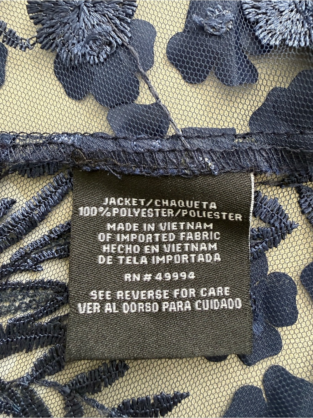R &M Richards lace jacket elegant dressy navy blue size 16 preloved - Picture 9 of 10